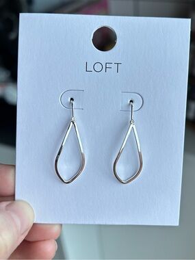 LOFT Silver Teardrop Drop Earrings